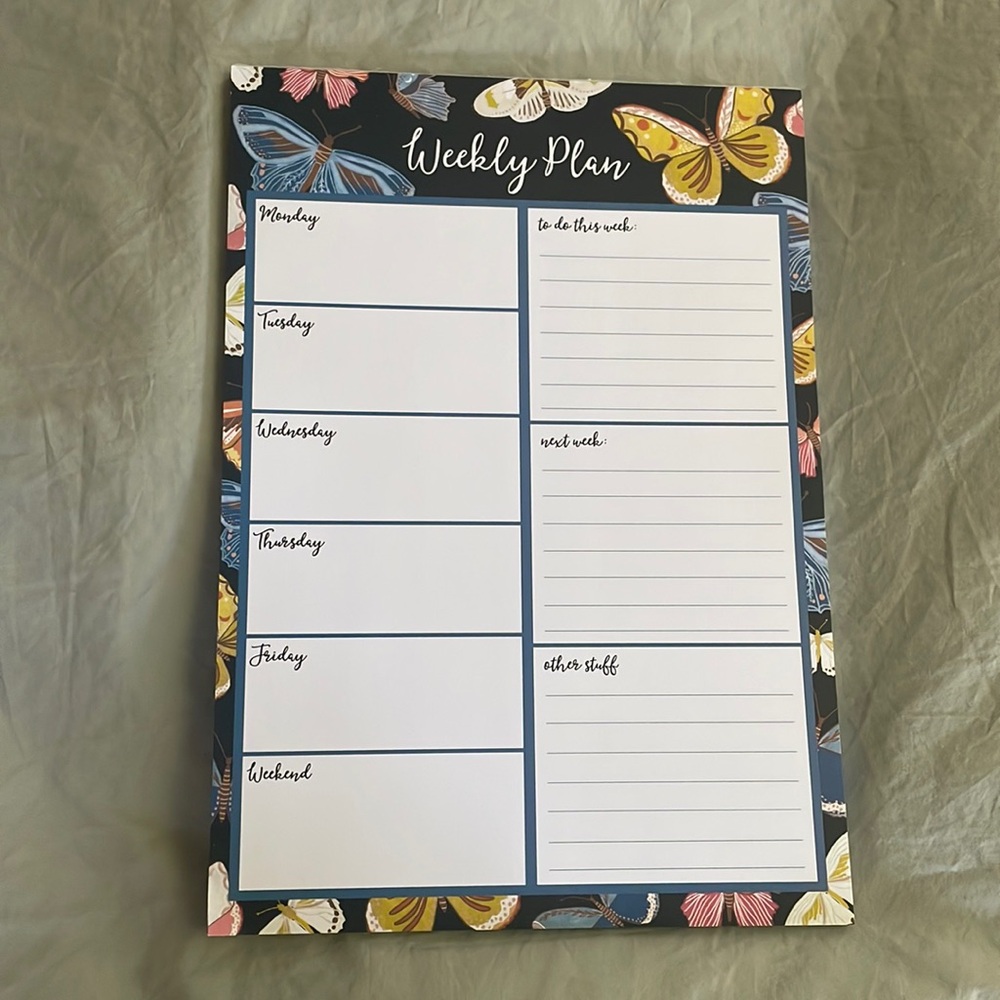 Weekly plan memo pad